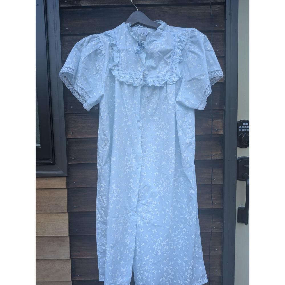 Vintage Ballet New York Butterfly Lace Cottagecore Grannycore Nap Dress Robe Med